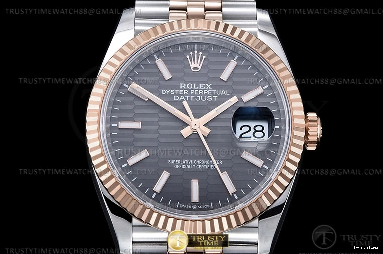 1218 Upgraded RDJ0454B – DJ 36mm Jub Flt 904L RG SS P-Grey Stk VSF VS 780